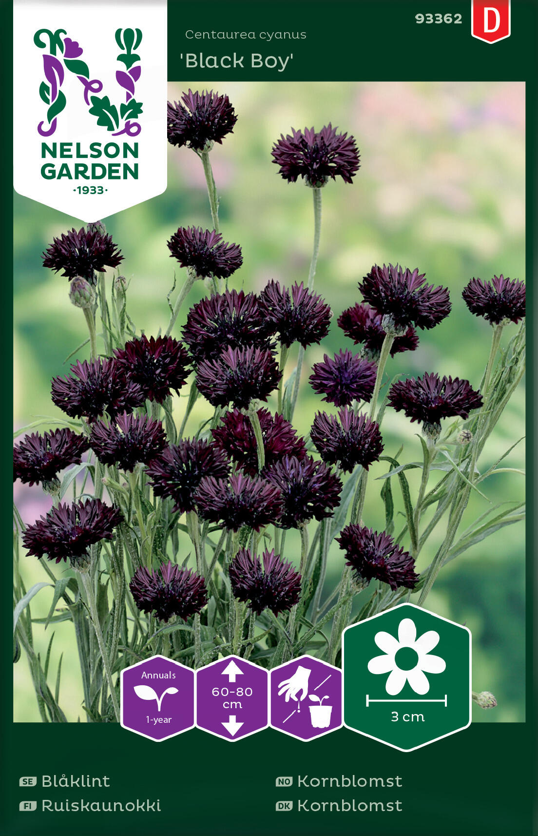 Kornblomst 'Black Boy'